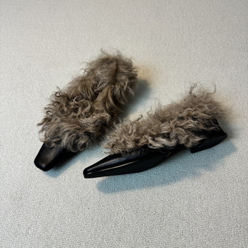 
My Neighbor Totoro thick heel furry shoes wool deep mouth single shoes for women