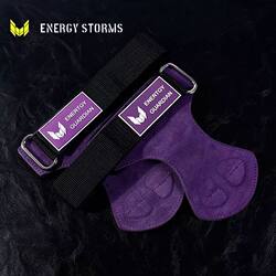 Energy Storm Power-Assisted Belt for Fitness Pull-Ups, Leather Grip Belt for Men, Non-Slip Horizontal Bar Belt for Women, Deadlift Palm Protector and Wrist Support