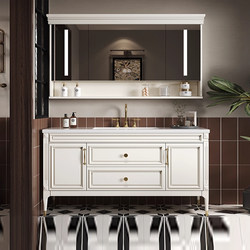 Slate seamless ceramic basin floor-standing bathroom cabinet combination