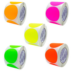 Gift Sealing Stickers, Self-Adhesive Labels, Round Fluorescent Color Stickers