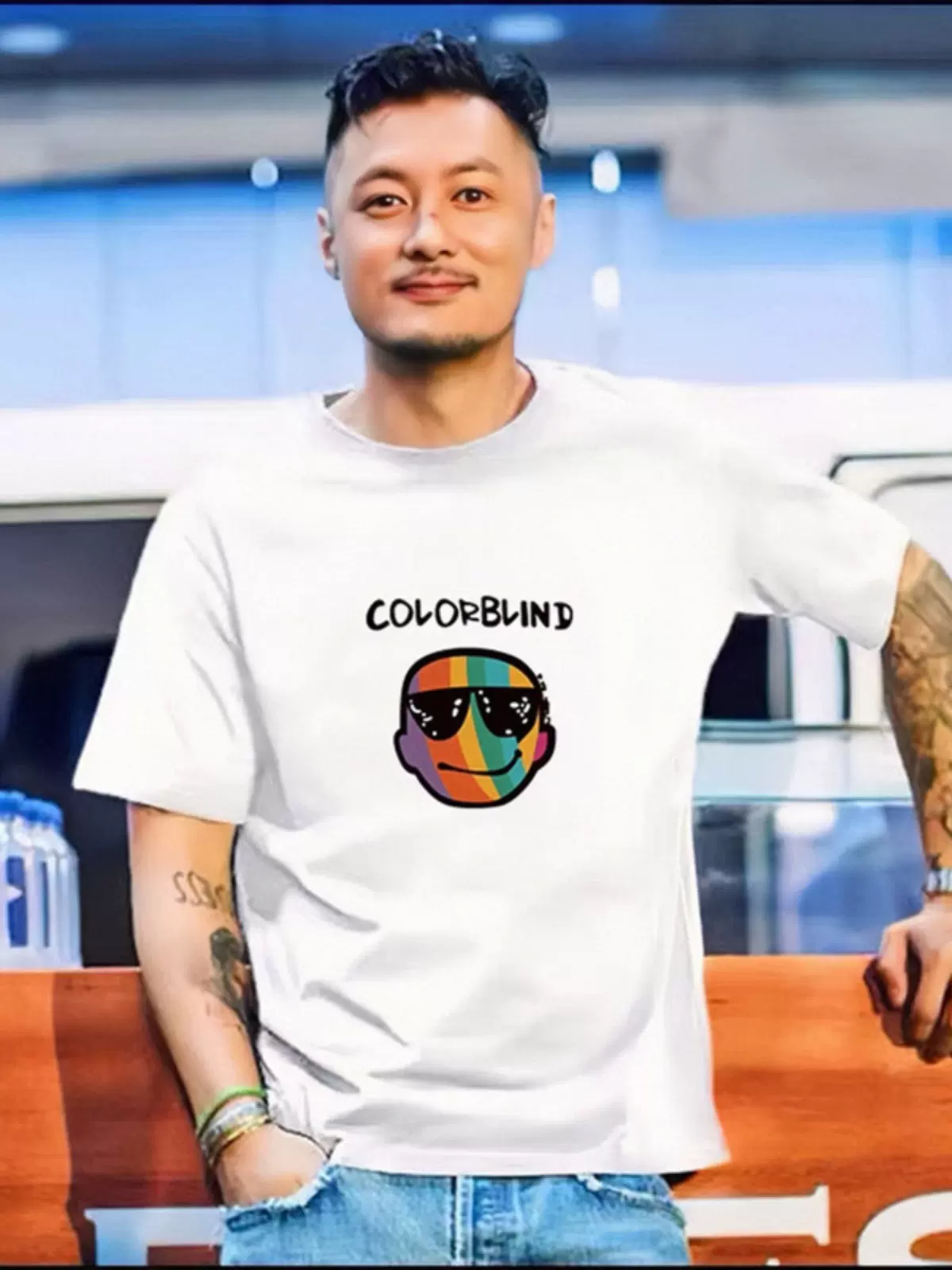 余文乐宽松潮牌短袖t恤男你纯棉冰丝百搭上衣男士夏季薄款潮流ins