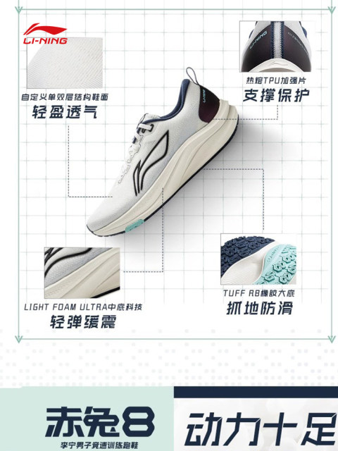 Li Ning Chitu 8 running shoes men's 2025 summer new mesh breathable shock absorbing 7pro racing sports shoes