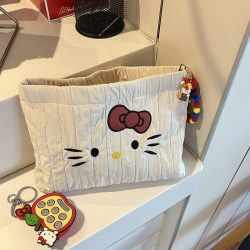 Cream Cat Cosmetic Bag for Women, Portable and Exquisite Makeup Bag, Toiletry Storage Bag, Large Capacity Travel Toiletry Bag