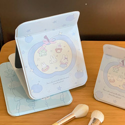 Cute Small Mirror, Makeup Mirror for Female Students, Dormitory Dressing Table, Desktop Foldable, Standable, Large Size, Portable