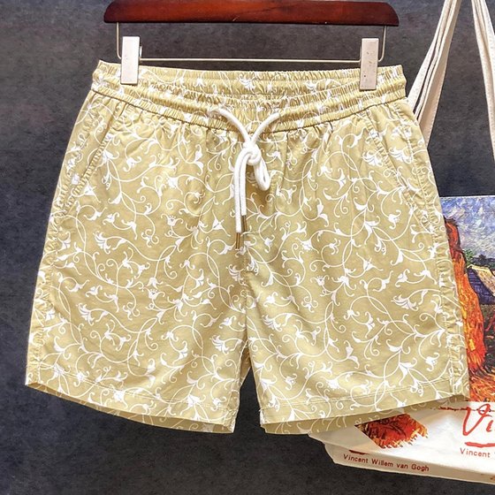 
Casual shorts men's summer new fashion brand high-end loose handsome trend versatile beach pants gray red