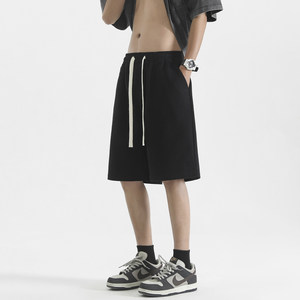 
Men's cool shorts, summer men's thin sports pants, casual large size fat men's quarter pants, gray pants