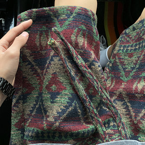 
American dirty shorts men's summer ethnic style jacquard design five-point pants vintage casual mid-pants