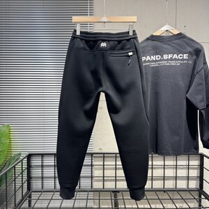 
Trendy brand casual pants for men in autumn and winter trendy handsome leggings sweatpants harem pants black embroidered letter sweatpants for men