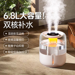 【Dual Spray Large Capacity】2025 New Model Digital Display Silent Dual Spray Humidifier Small Household Bedroom Air Purifier for Pregnant Women and Babies Office Desktop Portable Dormitory Student Ambient Light