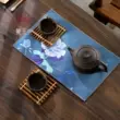 Khăn trà vẽ tay, vải trà, khăn ấm trà Kung Fu thấm nước và dày, bàn cà phê, khăn trải bàn trà, miếng giẻ Zen, phụ kiện bàn trà Phụ kiện bàn trà