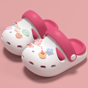 
Children's hole shoes for summer girls and young children's bag-toe sandals medium and large children's anti-slip soft sole wear sandals beach shoes