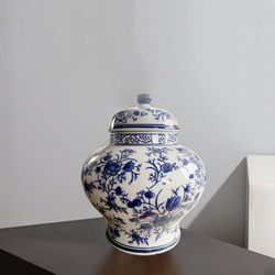 Hot-selling home blue and white porcelain entrance hall new Chinese style living room storage jar flower arrangement coffee table cabinet decoration ceramic vase