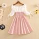 Spot 2025 summer outfit new internet celebrity skirt with waist slim and sweet one-shoulder round neck and two-shoulder off-shoulder a