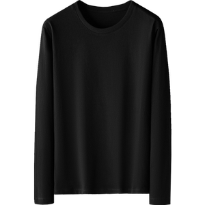 Pure cotton long -sleeved T -shirt men's clothing round collar solid color shirt inside the autumn and winter bottom shirt body shirt