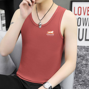 
Pure cotton vest men's trendy summer trend printed sleeveless t-shirt fitness sports vest basketball hurdles cotton suspenders