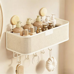 Bathroom Storage Rack, Punch-Free Wall-Mounted Toilet Washbasin, Multifunctional Wall Storage Rack for the Shower Room