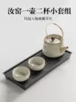 ấm pha trà Bộ trà Ru Kiln Kung Fu bộ nhỏ đơn giản tại nhà sử dụng cá nhân khách sạn pha trà đơn một bình hai cốc pha trà khô khay bình pha trà giữ nhiệt lock&lock