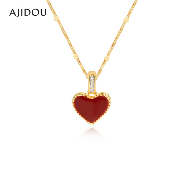 AJIDOU Ajidou necklace women's sweater chain pendant New Year's gift jewelry light luxury red love clavicle chain