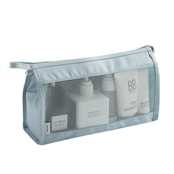 Travel Cosmetic Bag for Women, Large Capacity, Simple Cosmetic Storage Bag, Satchel Portable Toiletry Bag for Business Trips, Mesh Breathable