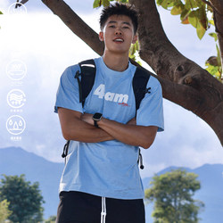 Andtime American-Style T-Shirt [Midnight] Becomes More Visible When Wet, Suitable for Outdoor Sports, Fitness, Cool and Comfortable, Quick-Drying Short-Sleeve