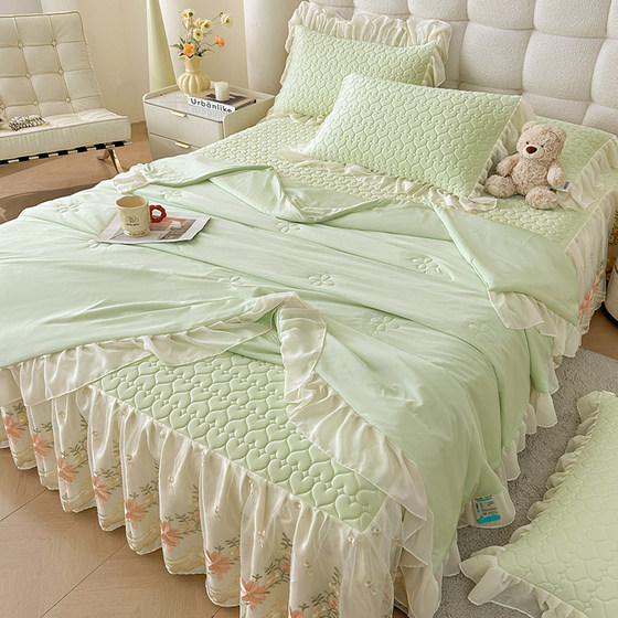 
Ice silk latex cool mat four-piece set mother and baby Class A 2025 new summer bed skirt air conditioning soft mat machine washable