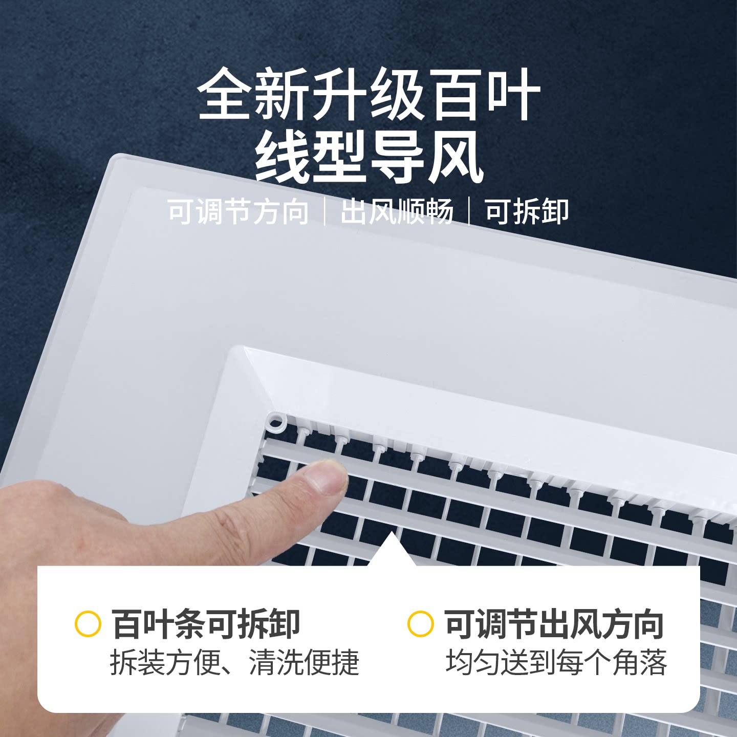 ABS双层可调百叶出风口595/600/603 矿棉板/石膏板进排风口
