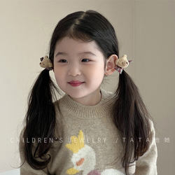 Autumn and Winter Plush Cute Cartoon Bear Hair Ties for Kindergarten Babies to Tie Their Hair, Rubber Bands, Hair Ties, Bun Hair Ties, Hair Accessories
