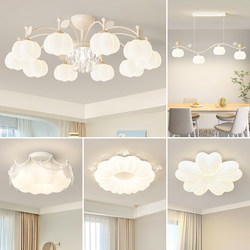Living Room Lamp, Simple Cream Style, 2024 New Model, Internet-Famous Ceiling Lamp, Guangdong Zhongshan Whole House Package Combination Lighting Fixtures