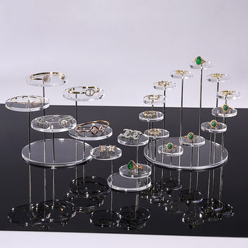 Acrylic ladder display rack cosmetics storage rack multi-functional jewelry store antique ornaments display rack hand-made rack