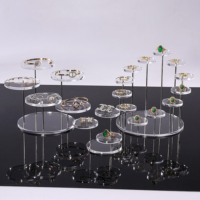 Acrylic ladder display rack cosmetics storage rack multi-functional jewelry store antique ornaments display rack hand-made rack