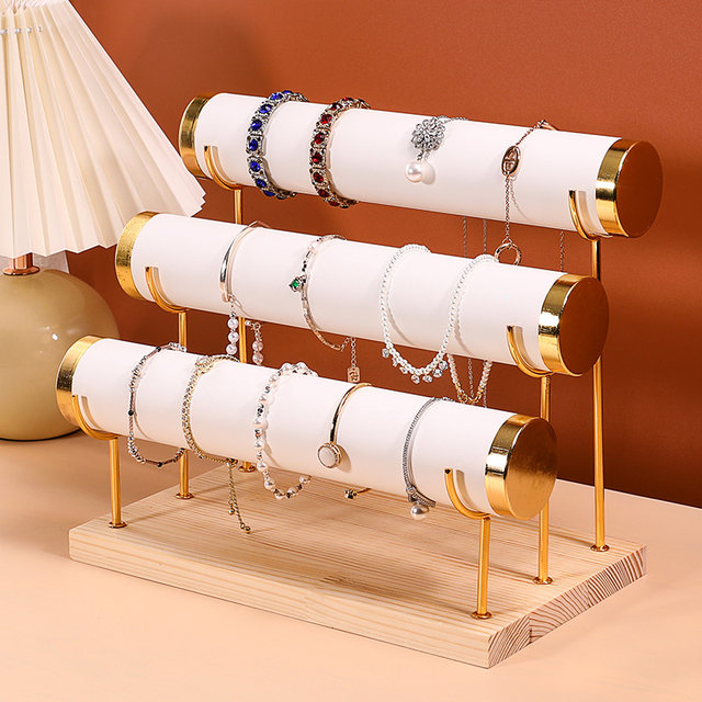 Simple jewelry bracelet rack gold three-layer watch bracelet display rack bracelet rack counter jewelry props ornament rack