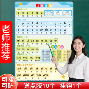 
Pinyin picture 26 Chinese alphabet wall stickers First grade initial vowel overall reading syllable spelling table