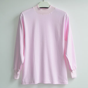 Middle -aged and elderly autumn clothes girl turtleneck cotton large cotton large size loose cotton warm underwear single top top mother cotton sweater
