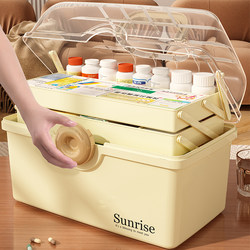 Large Medical Kit for Home Use, High-Capacity, Layered, Aesthetically Pleasing, for Organizing and Storing Medicines