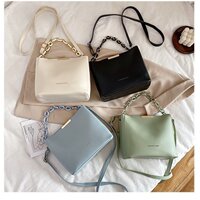 Women's bag solid color handbag 2023 new ins versatile texture retro one-shoulder cross-body bucket bag