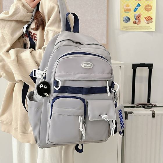 
Japanese workwear schoolbag female Korean version niche design high school college student large capacity backpack travel backpack male
