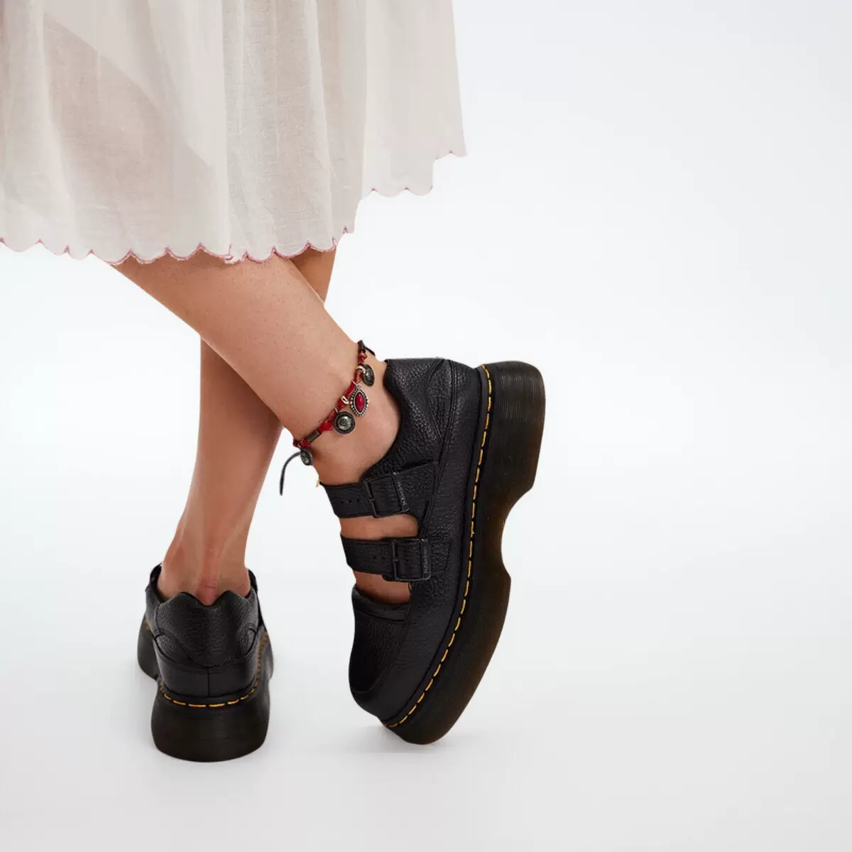 美品 Dr.Martens 8053 QUAD 5 超厚底 ダブルソール 美品 ドクター 