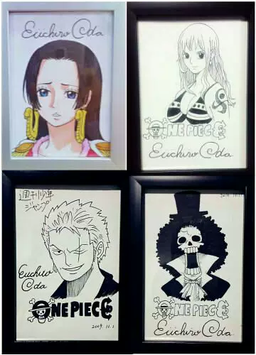 海贼王onepiece尾田荣一郎签名画纯手绘复制原画定制5寸送人礼品-Taobao