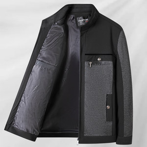 New middle-aged men's spring thin jacket Daddy's loose jacket Middle-aged and elderly casual old men's clothes
