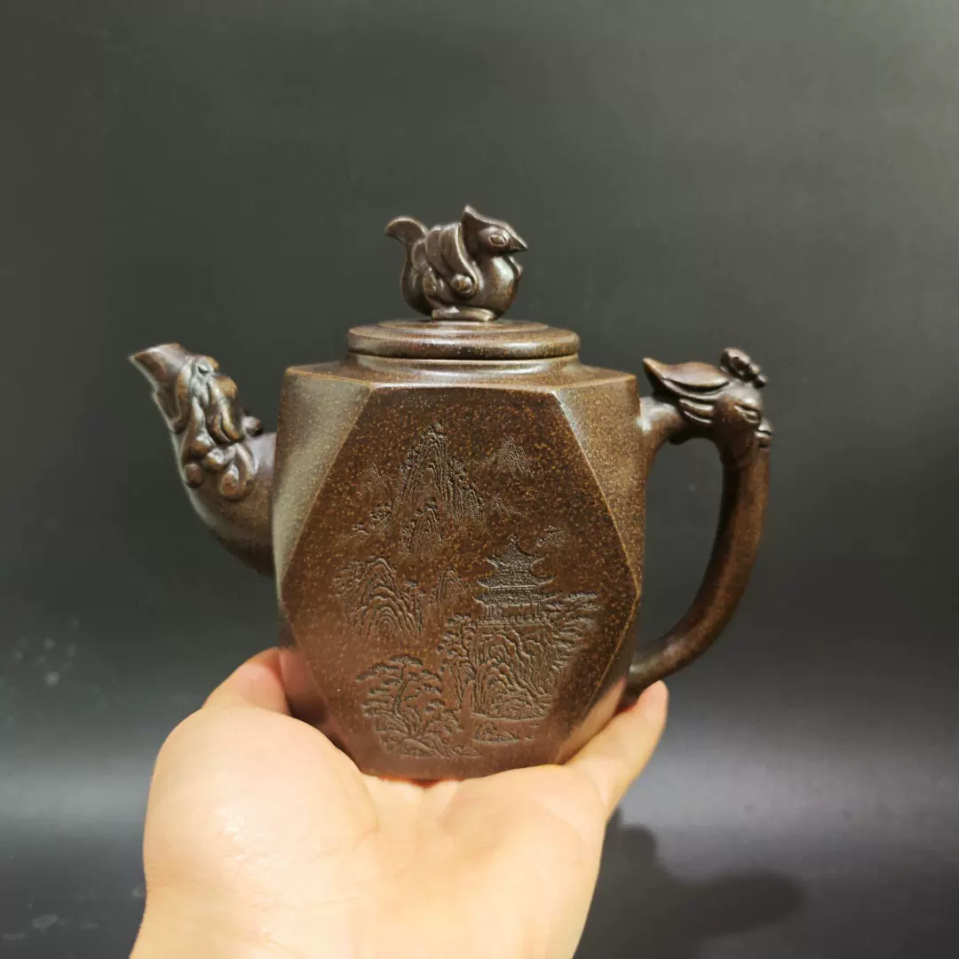 新品未使用】中国・原鉱底槽清泥龍騰盛世紋(高温窯変)・