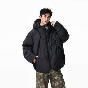 
American deconstructed hooded cotton coat for men and women in winter high street thickened and warm couple jackets retro trendy brand cold-proof bread coat