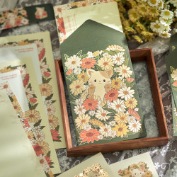 Here is a romantic bronzing letter paper set ins fresh retro niche bouquet handwritten confession love letter letterhead