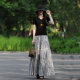 Suxin's new homemade floral long skirt A-line tie spring and summer cotton oversized dancing skirt