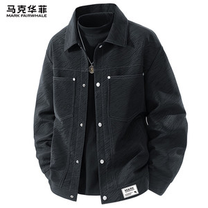 
Mark Huafei Lapel Work Jacket Men's Spring and Autumn Jacket Men's 2026 New American Casual Early Spring Wear