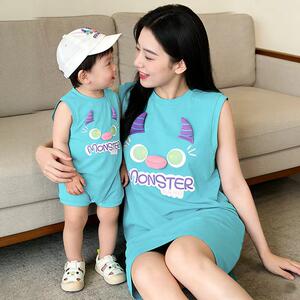 
Baby clothes, summer parent-child super cute little monster baby clothes, mother's same skirt, summer dress, pure cotton, adult style