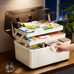 Medicine Box, Household Large-Capacity Medicine Box, Household Medicine Storage Box, Layered Large Medicine Emergency Portable Medical Box
