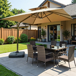 Outdoor Table and Chair Set with Umbrella, Rattan Chair Set, Three-Piece Set for Courtyard, Balcony, Terrace, Garden, Leisure Outdoor Coffee Table