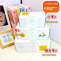 Thickened Extra-Hard Double-Sided White Airplane Folding Carton Rectangular Paper Box High-End Express Delivery Packaging Gift Box