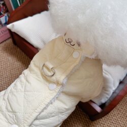 What a Warm and Comfortable Outfit for Going Out! !Autumn and Winter Dog Clothes, Pet Bichon Cotton Clothing with Leash Ring