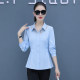 Lace shirt stripe long -sleeved shirt spring and summer dress new Korean version of fashion chiffon top female wild shirt ladies